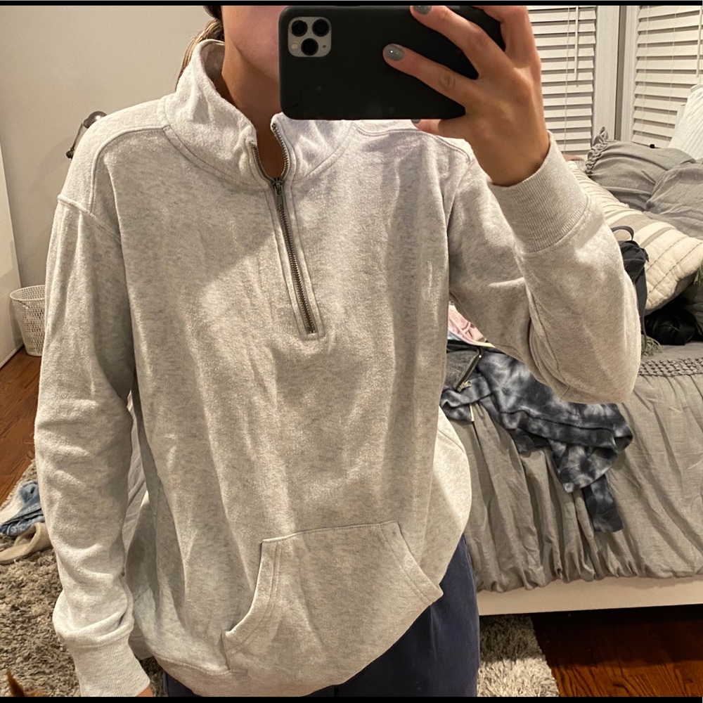 half zip crew neck